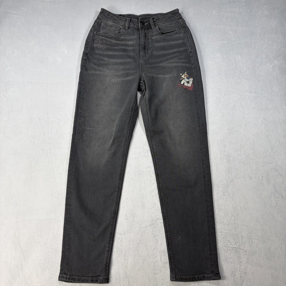 American Eagle x Kellogs Jeans Womens Size 00 Black Short  Skinny Mom High Rise